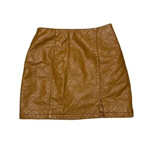 Brown/Tan Leather Skirt